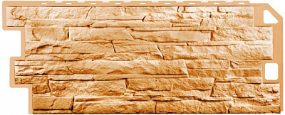 Фасадная панель FINEBER Скала Бежевый 1094*459 фото Центр Металлокровли