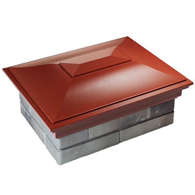 Колпак ZKING МОНБЛАН 520х385мм Красный на столб 2х1.5 кирпича