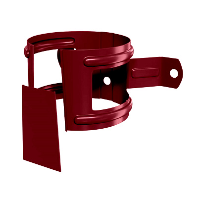 Держатель трубы водостока d100мм на дерево RAL P363 Вишня металлический фото Центр Металлокровли