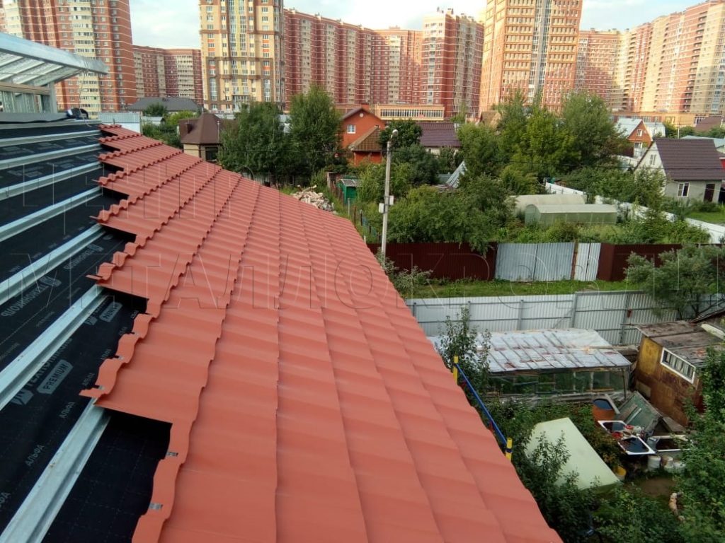 Металлочерепица Геркулес 8004 терракотовый Стальной Бархат от Центра Металокровли в Москве