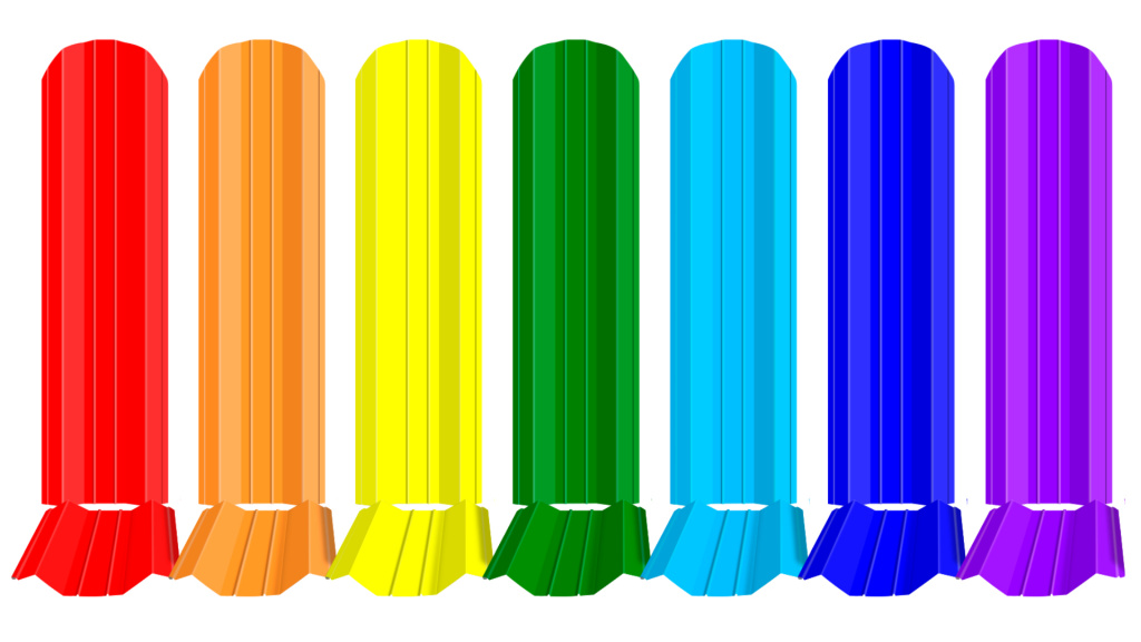 Штакетник металлический М-образный ЭКО цвета в ассортименте