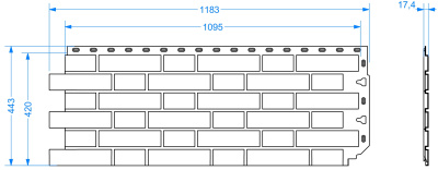 Фасадная панель Деке FLEMISH - Коричневый чертеж