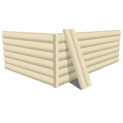 Фото сайдинга металлического (металлосайдинга) Блок-Хаус под бревно RAL1015 Слоновая кость для фасада дома