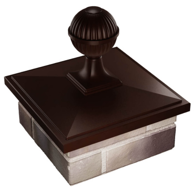 Колпак БонаМоно Коричневый с шаром на столб 1.5х1.5 кирпича фото 4